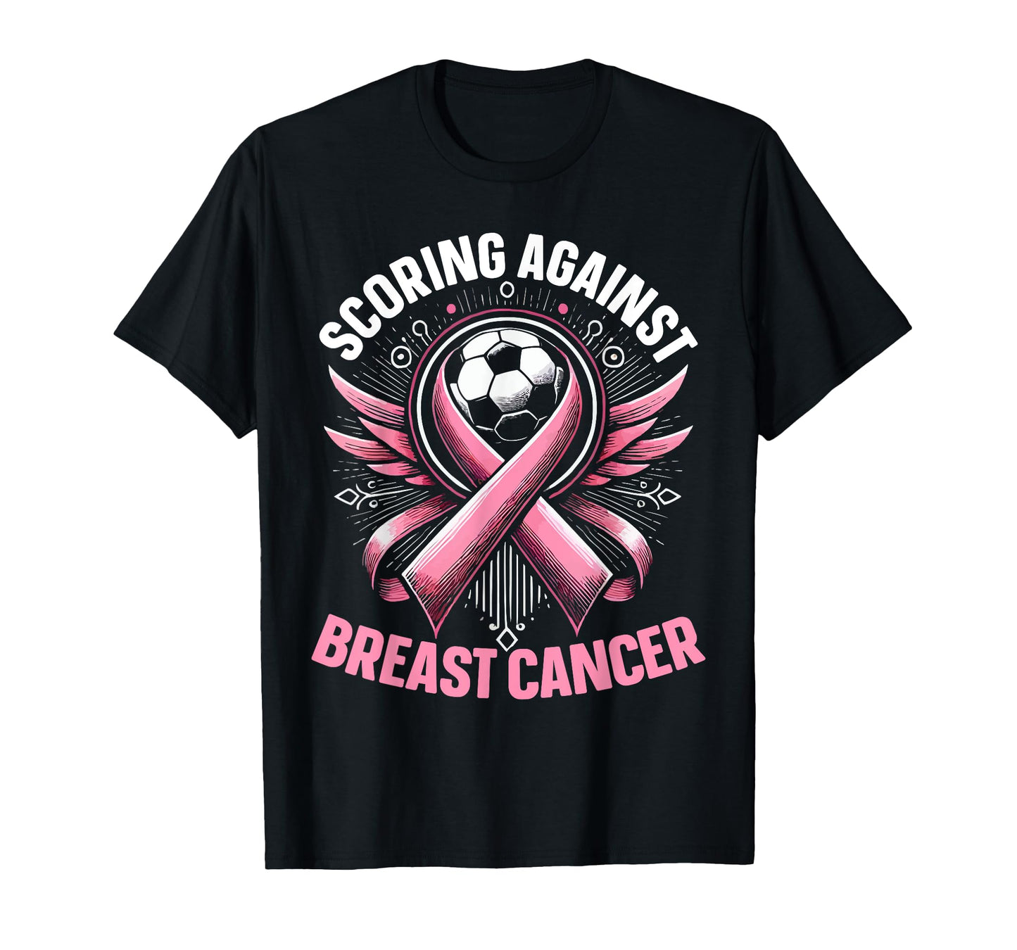 Soccer Breast Cancer Awareness Month Pink Ribbon T-Shirt
