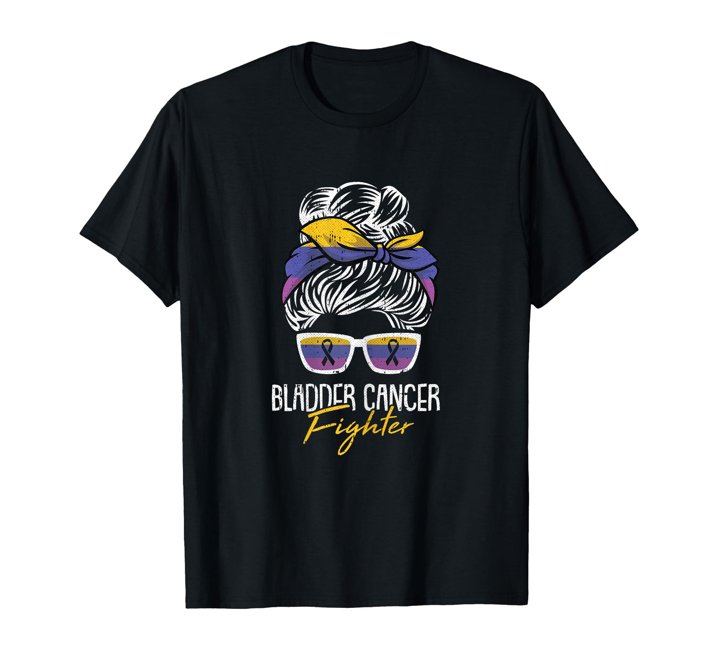 Bladder Cancer Fighter Awareness Ribbon Survivor Warrior T-Shirt
