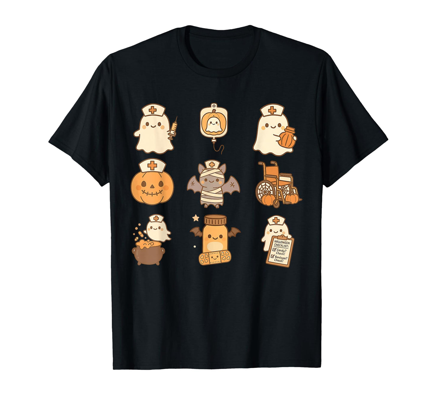 Ghost Healthcare Worker Nurse Halloween Cute Nurse T-Shirt