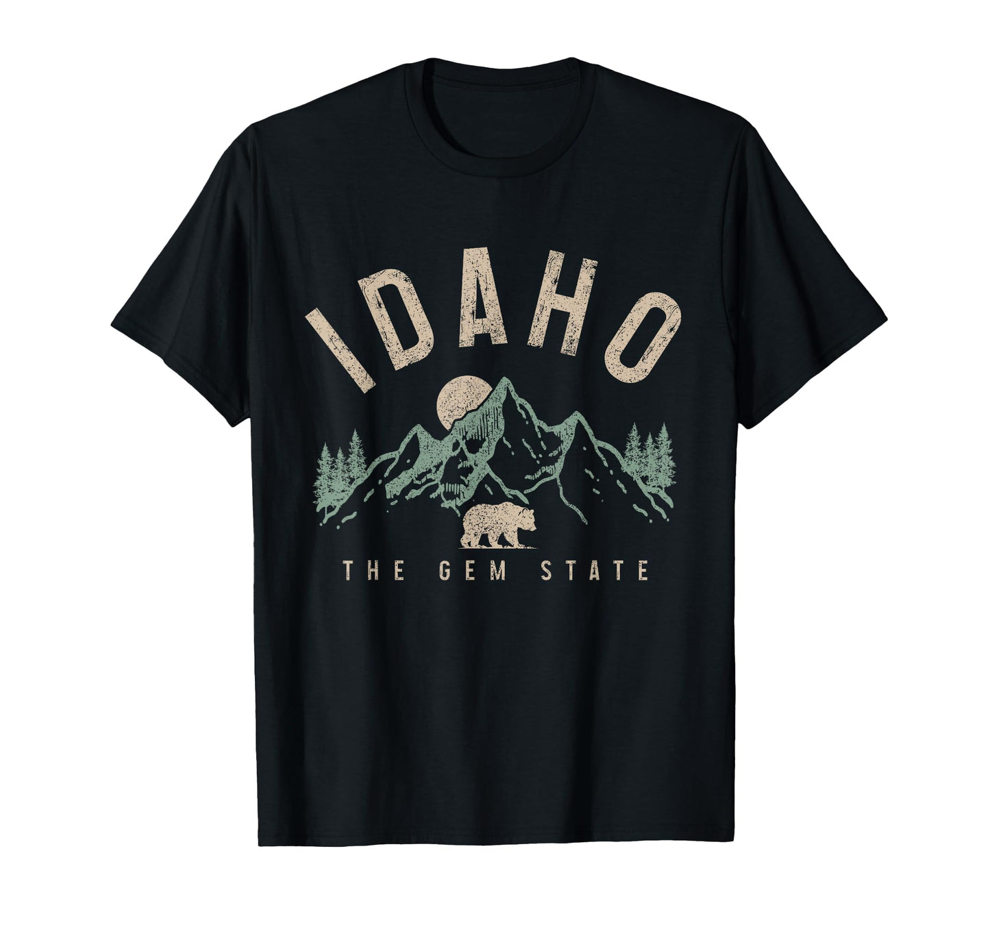 Idaho The Gem State Mountains Bear Nature Lover Vintage T-Shirt
