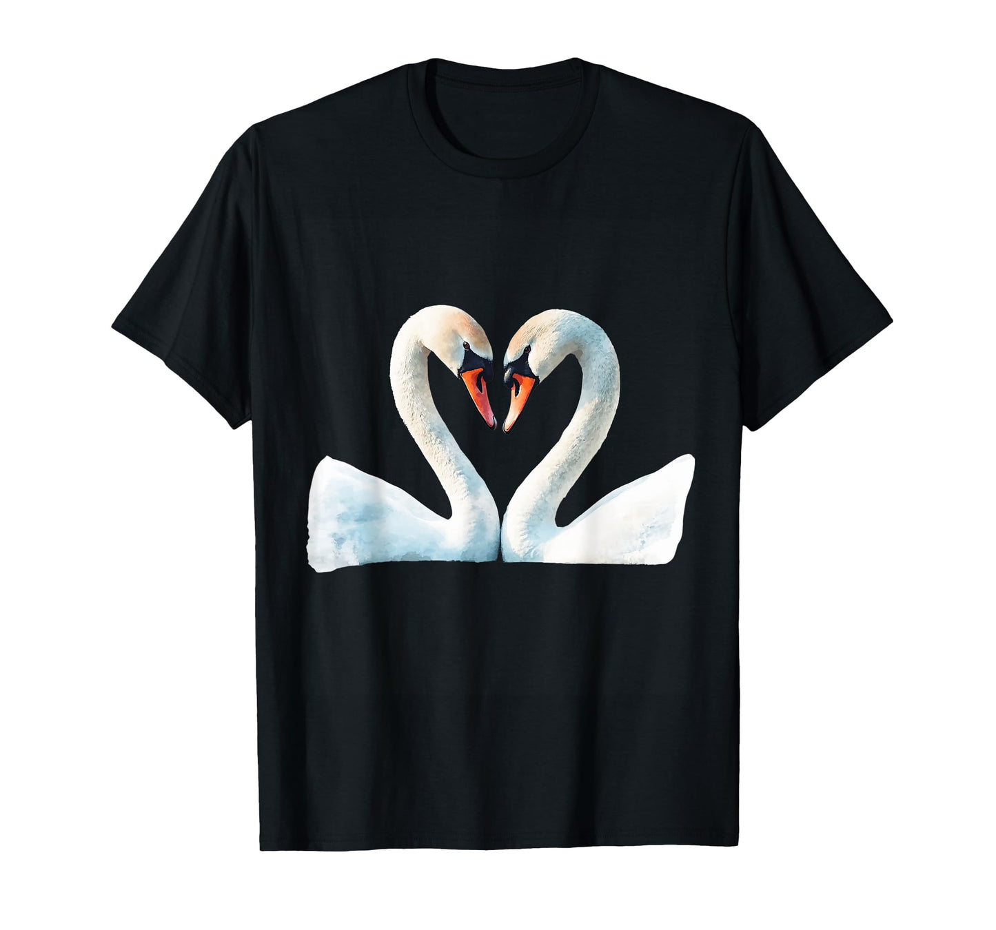 Romantic Swan Couple Heart Shape Love T-Shirt