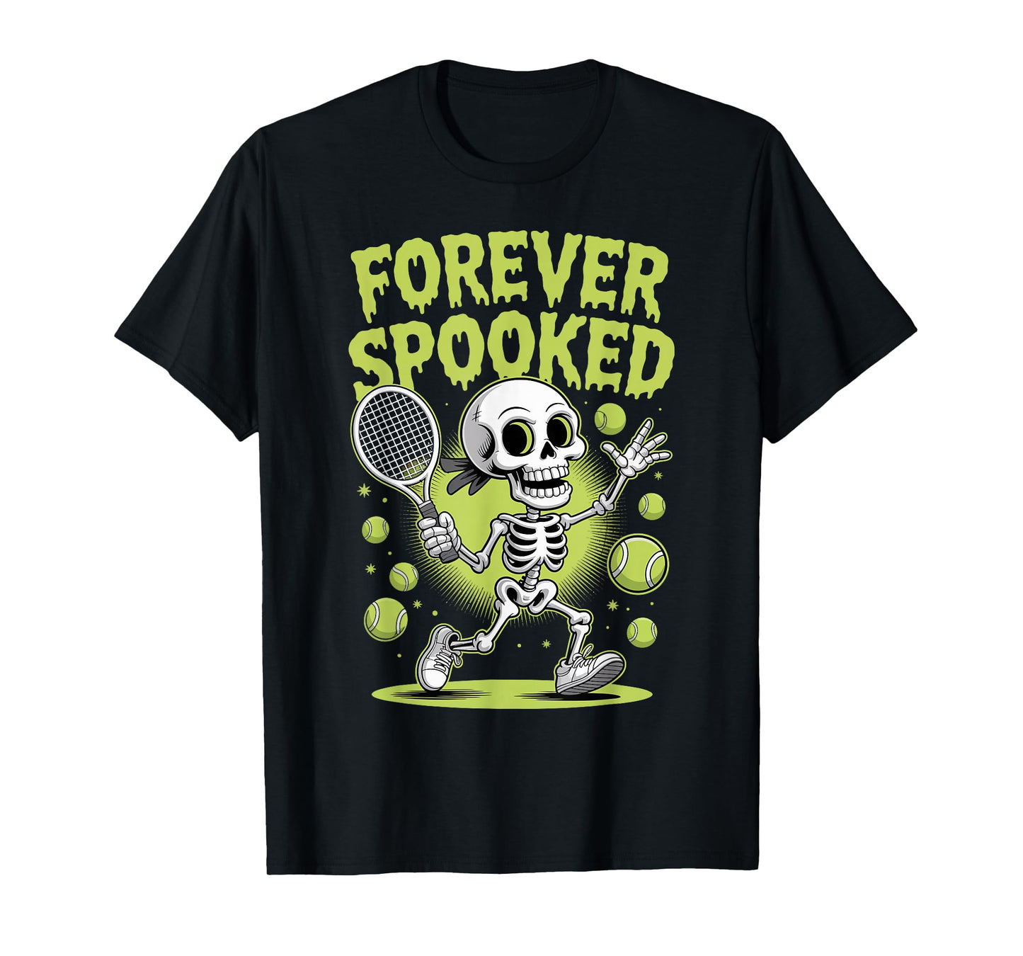 Halloween Tennis Skeleton Forever Spooked T-Shirt