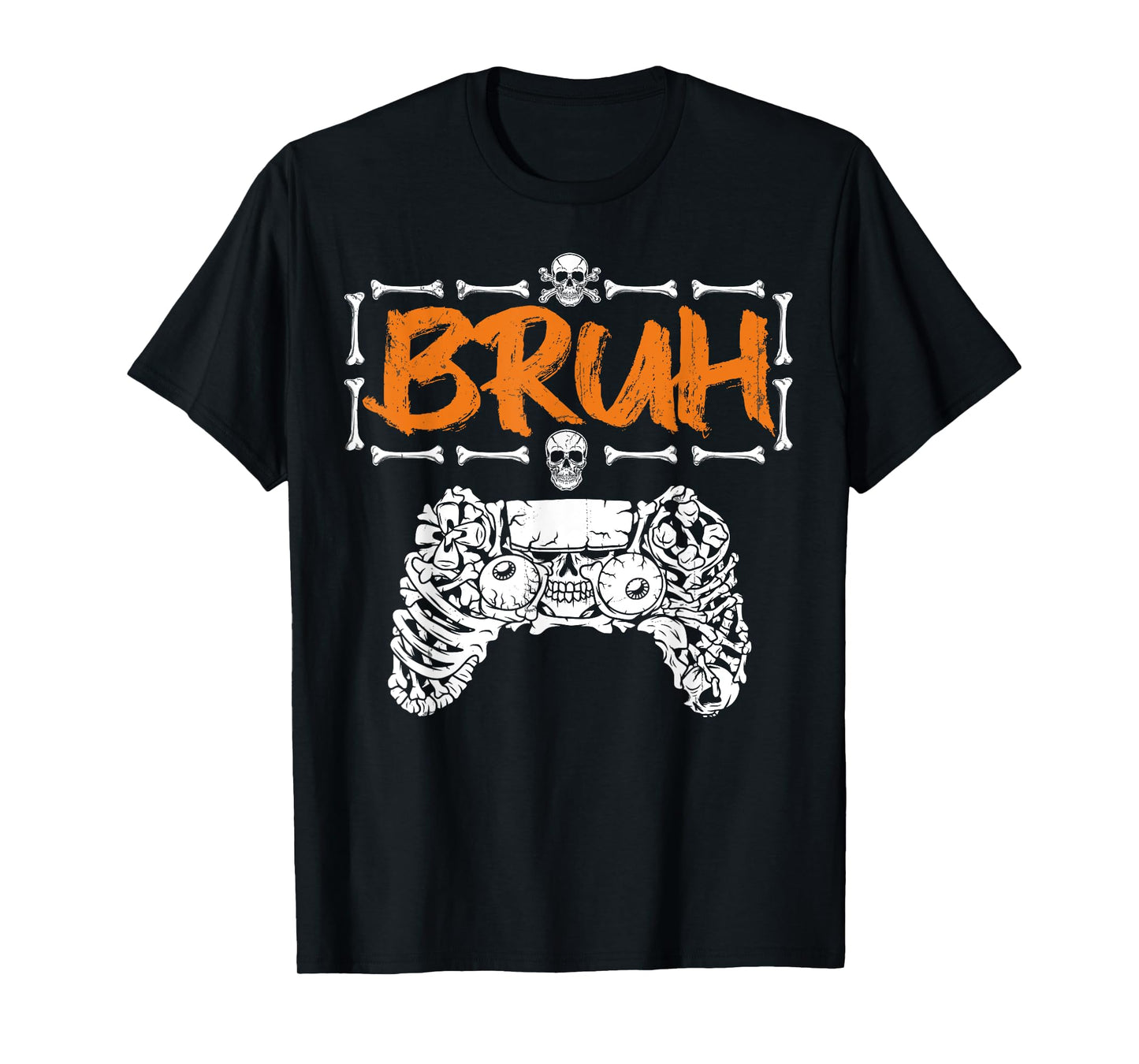 Bruh Skeleton Gamer Video Game Controller Skull Gaming T-Shirt