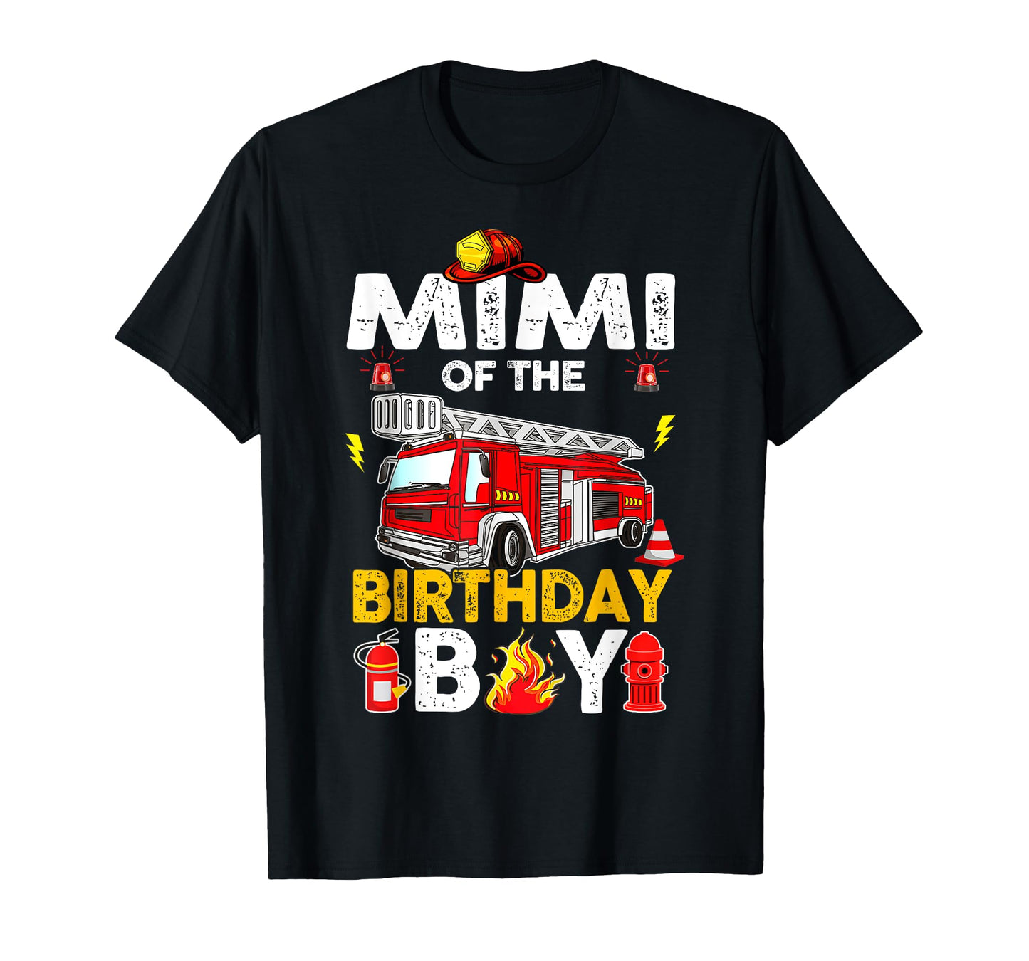Mimi Of The Birthday Boy Fire Truck Firefighter Party T-Shirt