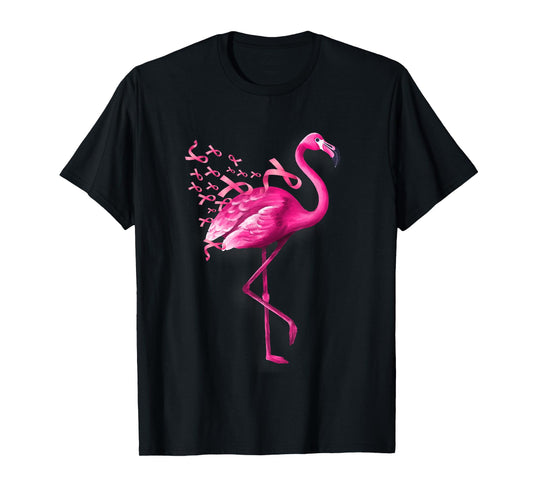 Pink Bird Flamingo Breast Cancer Awareness T-Shirt