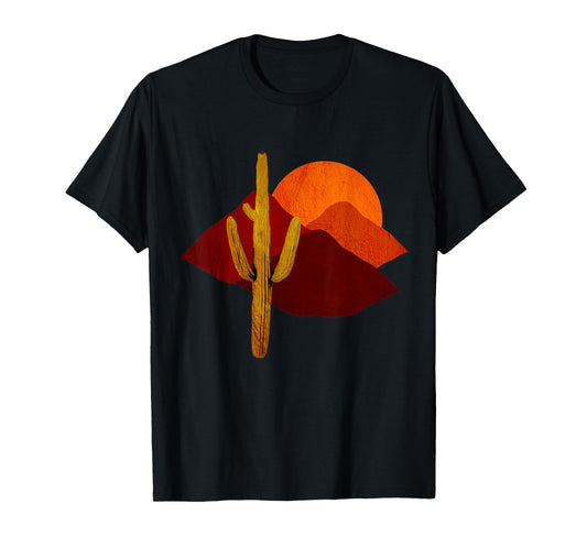 "Saguaro Sunset" Vintage Desert Cactus Scene T-Shirt T-Shirt