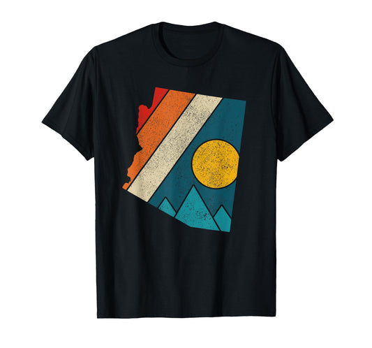 Arizona Vintage State Map Mountains Hikers Camping Gift T-Shirt