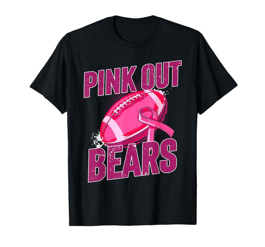 Bears Pink Out Football Tackle Breast Cancer T-Shirt