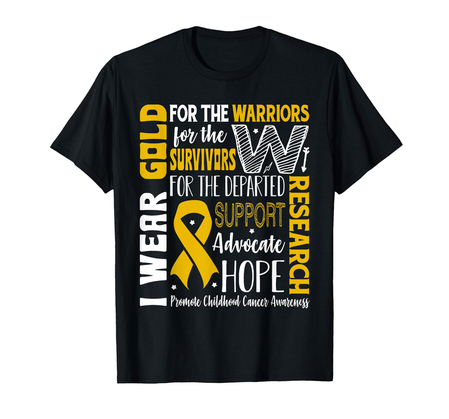 Gold for a Child Fight Warriors Childhood Cancer Awareness T-Shirt