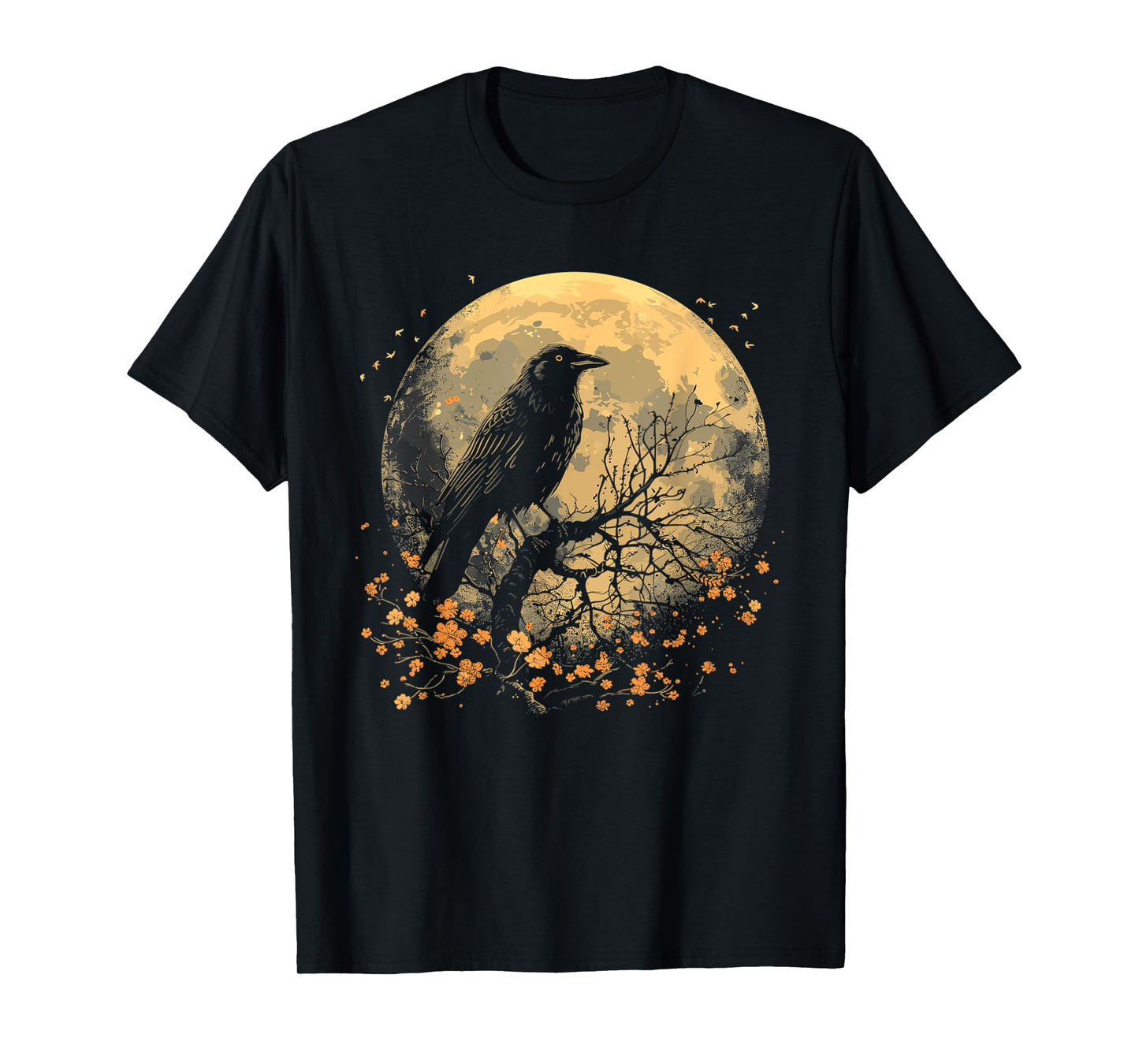 Black Raven Nature Art Crow Moon T-Shirt