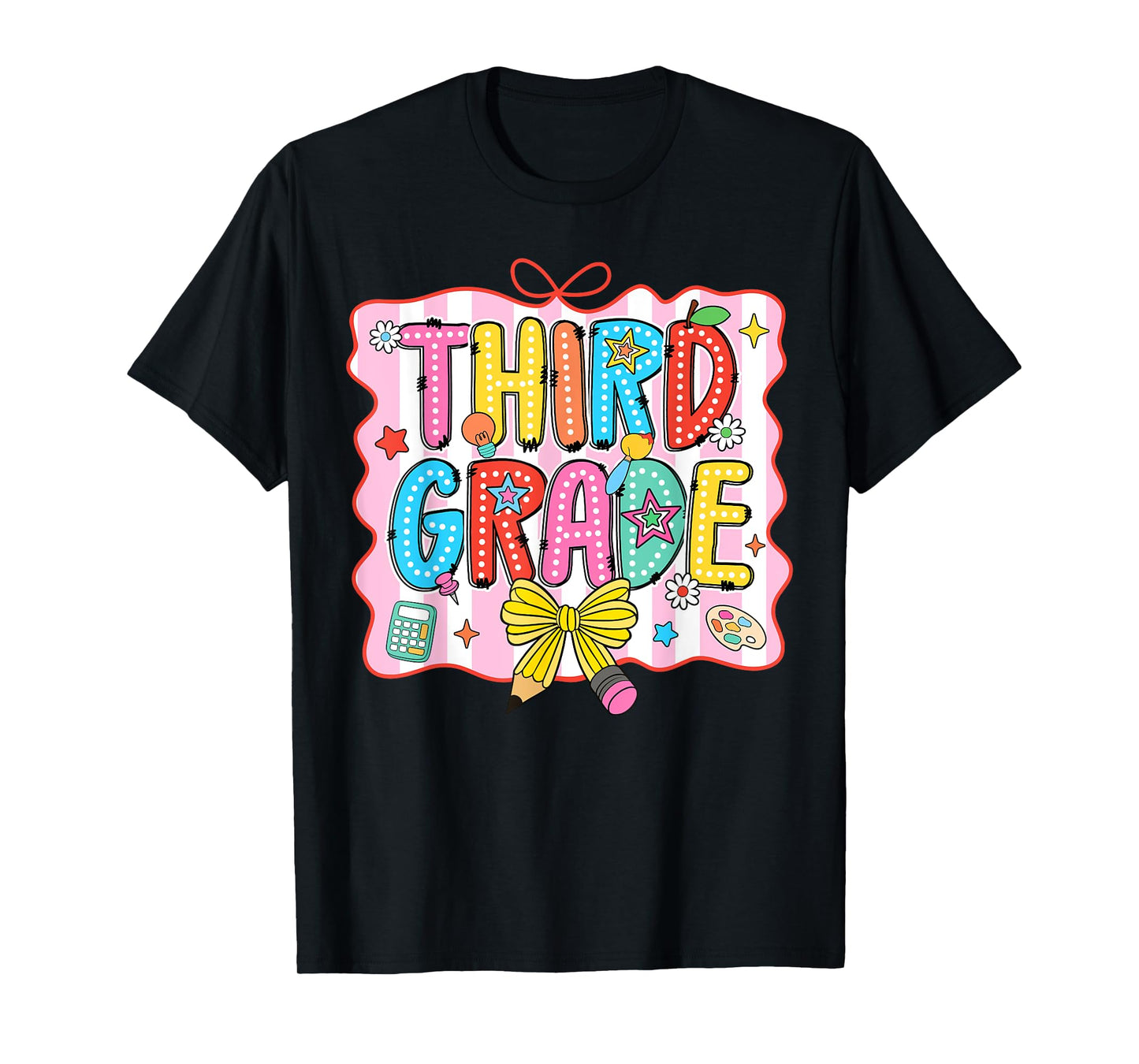 Third Grade Coquette Pencil Bow Back To School Teacher Girls T-Shirt