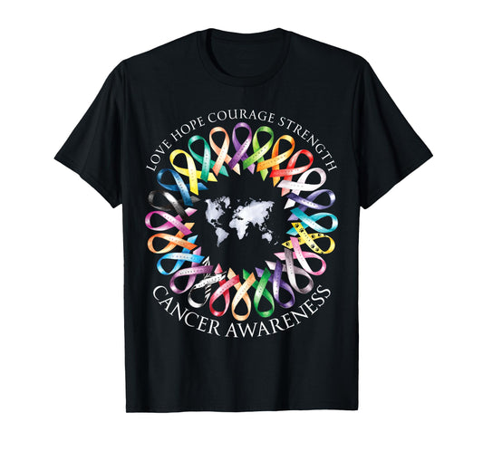 All Cancer Matters Survivors Awareness Fight Ribbon Support T-Shirt
