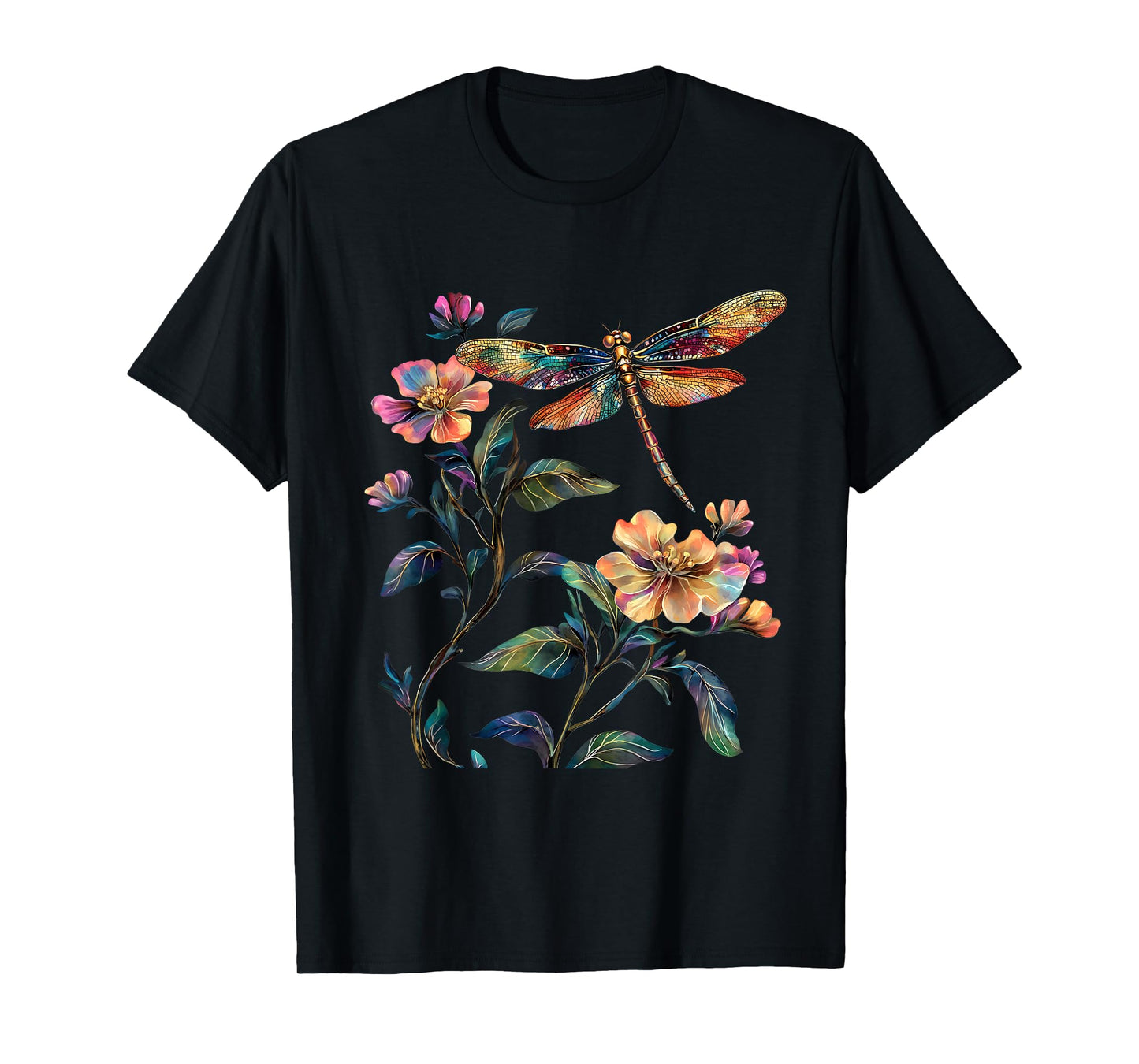 Dragonfly Flower Insect Lover T-Shirt