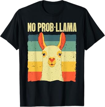 Cool Llama For Men Women No Prob Llama Alpaca Farming Animal T-Shirt