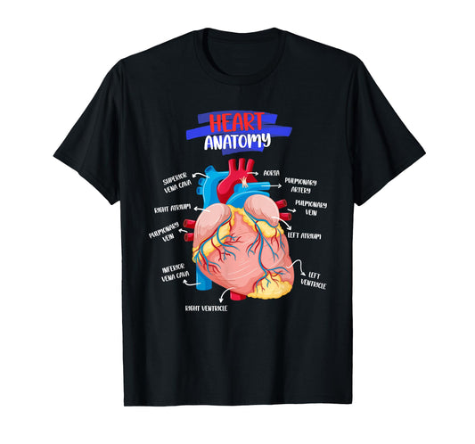Anatomy Human Heart Anatomical Cardiac Heart Doctor Medical T-Shirt