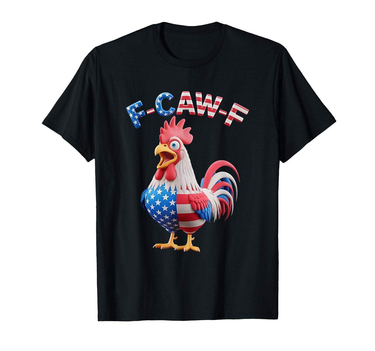 F Caw F Funny Rooster Meme USA Flag T-Shirt