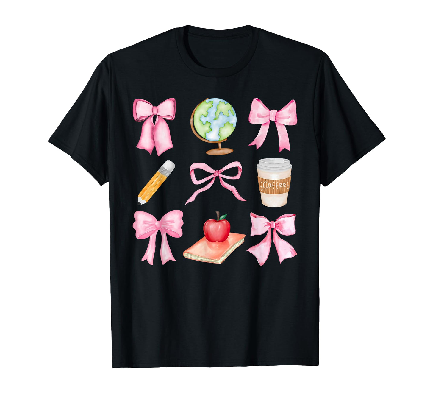 Coquette Bow Teacher Student Happy First Day Back To School T-Shirt