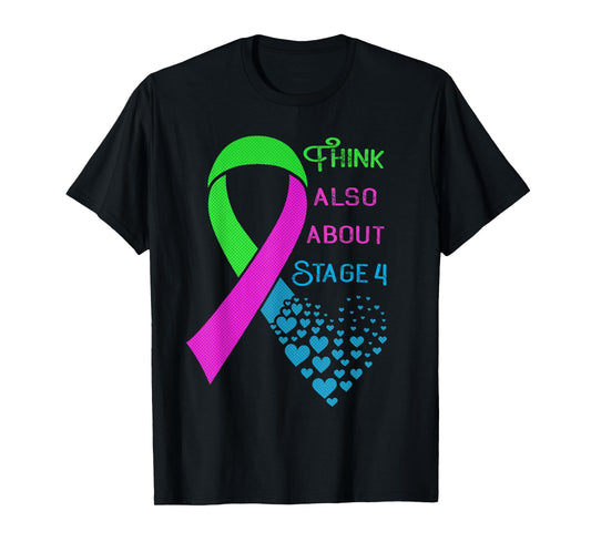Metastatic Breast Cancer Awareness Heart Ribbon Graphic T-Shirt