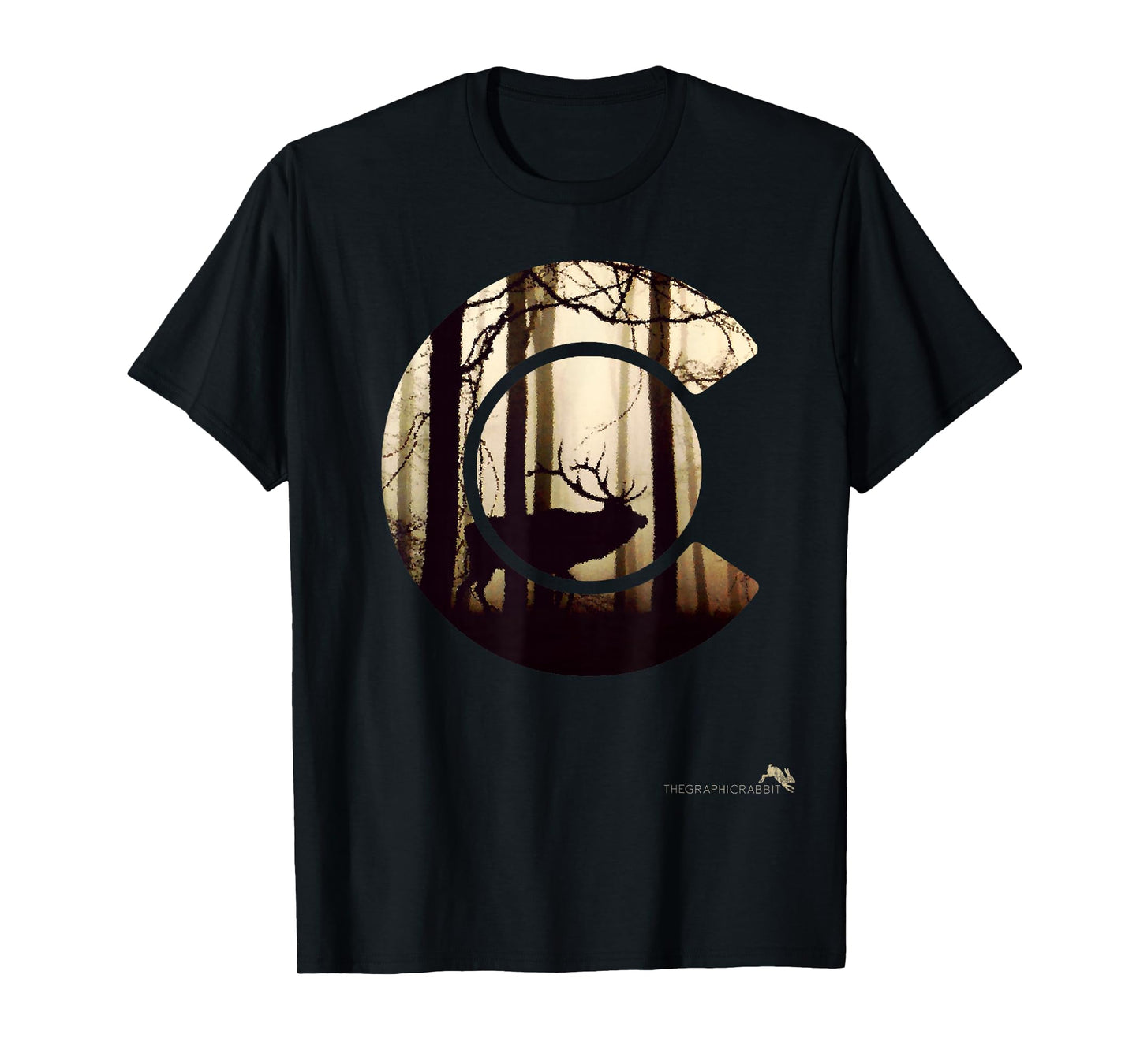Colorado Flag Logo Elk Hunting Shirt Men T-Shirt