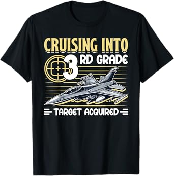 Cruising Into 3rd Grade Jet Fighter First Day Back To School T-Shirt