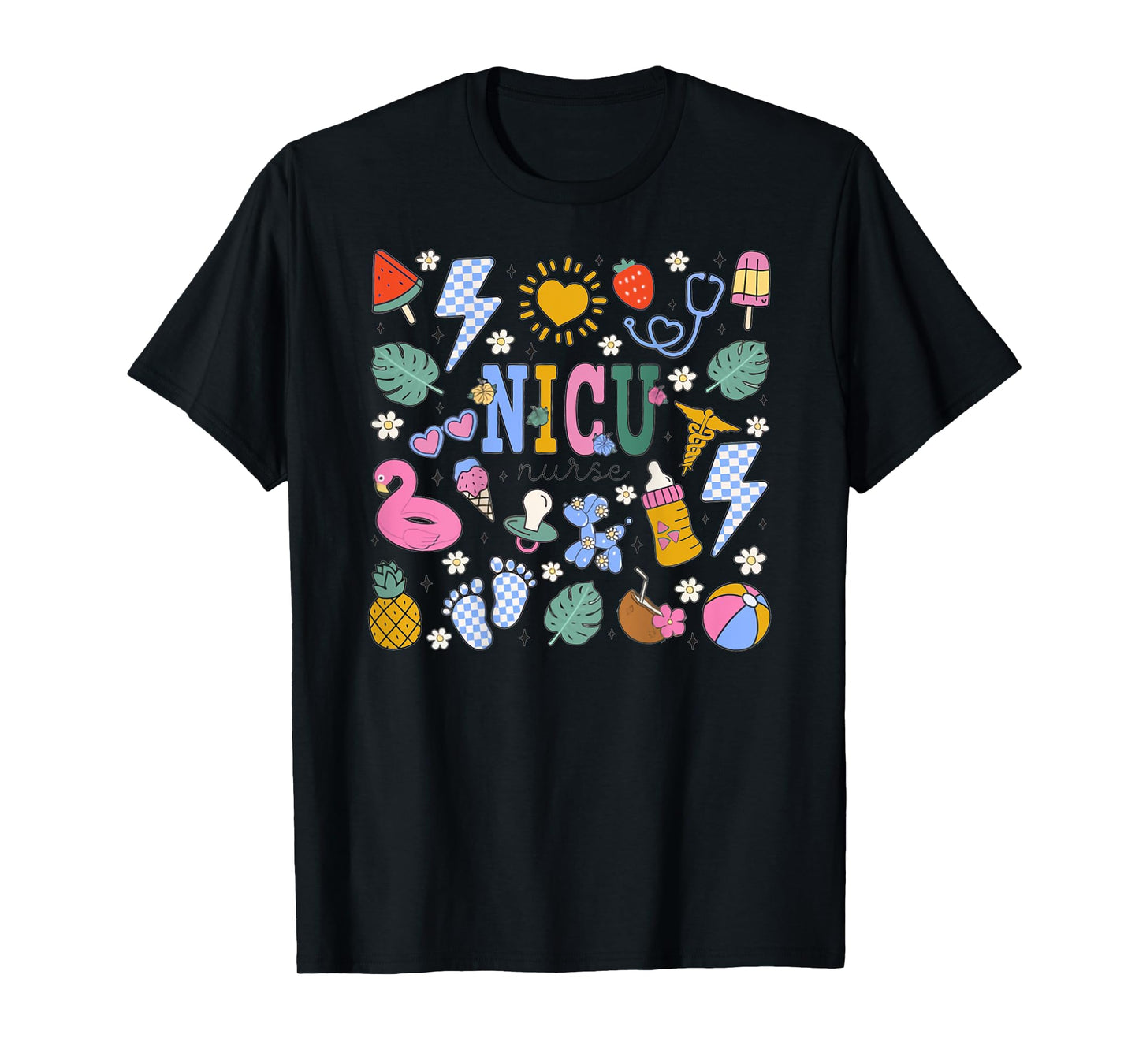 NICU Nurse Summer Neonatal Intensive Care Unit Nicu Crew T-Shirt
