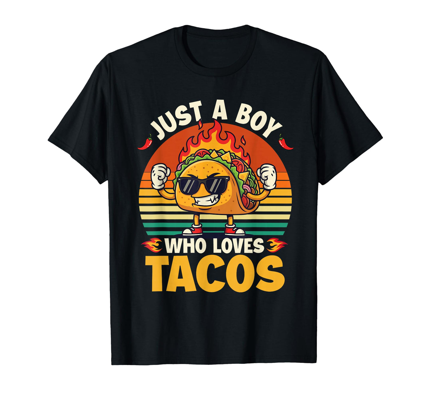 Just A Boy Who Loves Tacos - Taco Lover Cinco de Mayo T-Shirt
