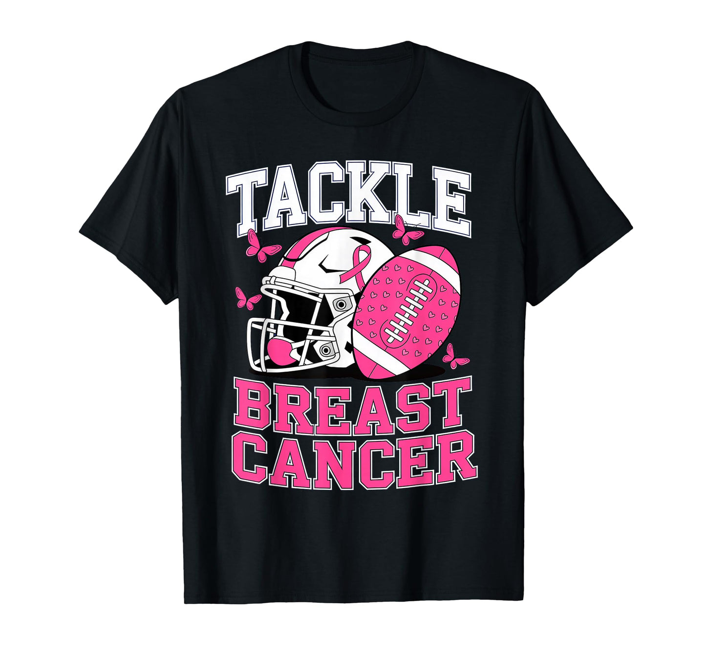 Tackle Breast Cancer Awareness Fighting American Football T-Shirt