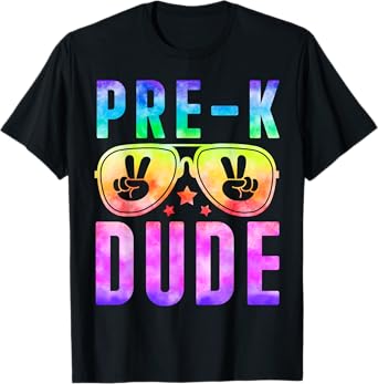Pre K Cool Dude Tie Dye Back To School Preschool Pre K Boys T-Shirt