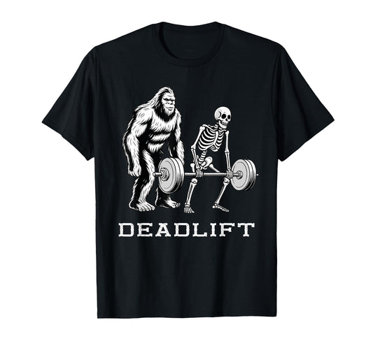 Deadlift Funny Halloween Skeleton Weight Lifting Workout T-Shirt