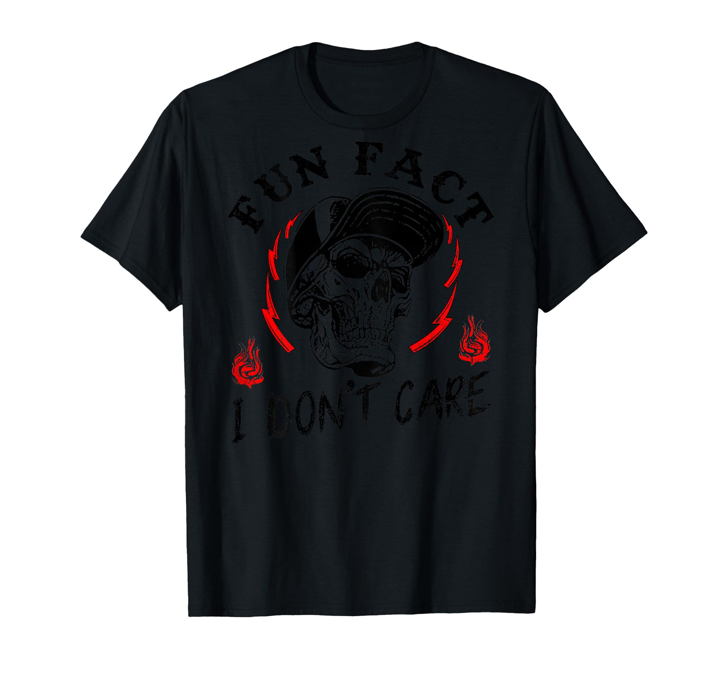 Fun Fact I Don't Care Funny Skeleton Sarcastic (On Back) T-Shirt