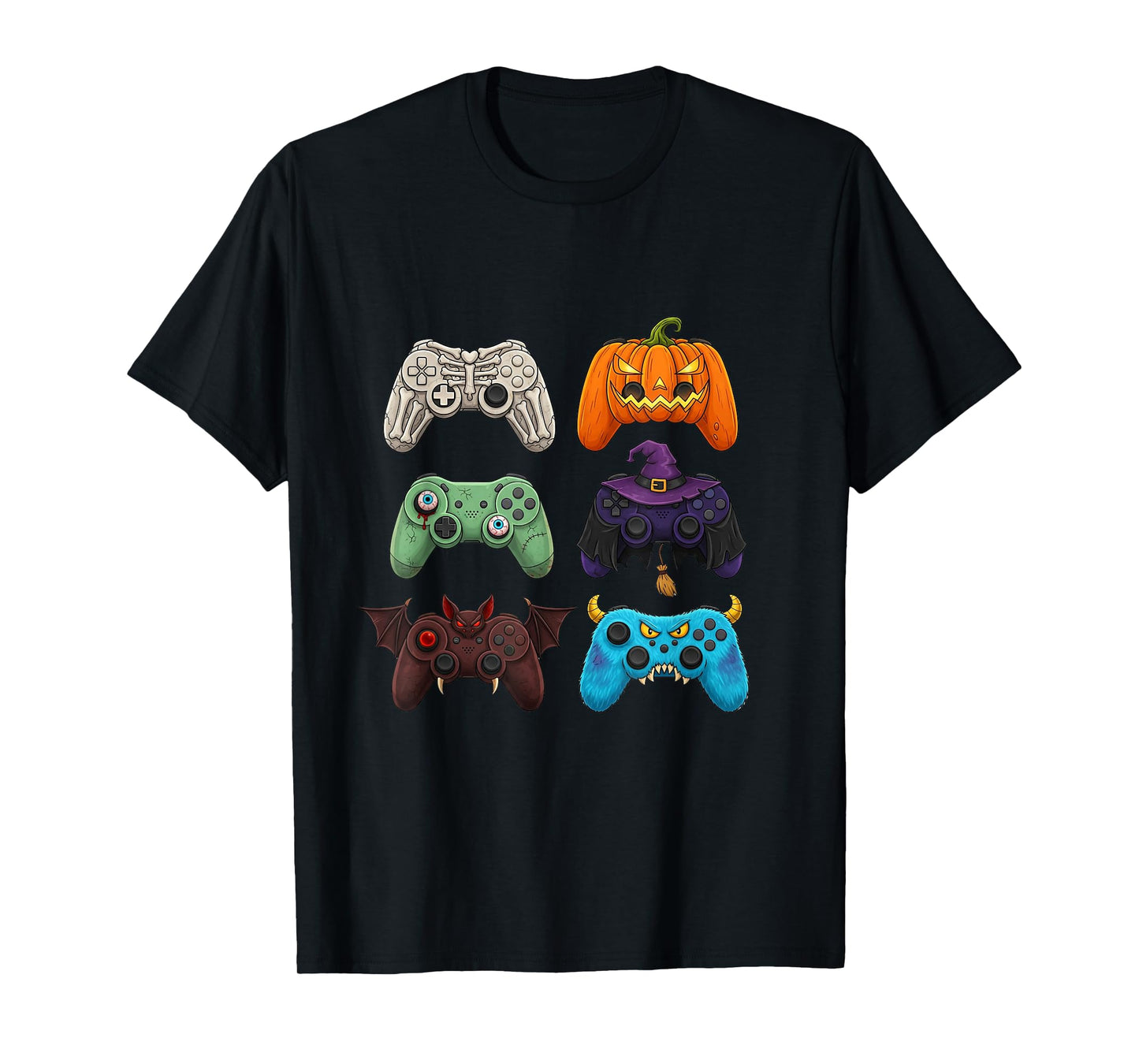 Halloween Skeleton Zombie Gaming Controllers Mummy Boys Kids T-Shirt