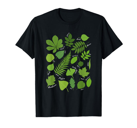 Different Types of Tree Leaves Common Leaves Nature Lovers T-Shirt