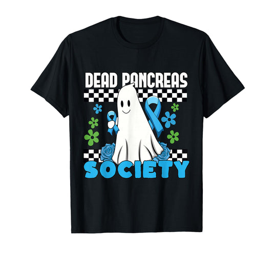 Dead Pancreas Society Halloween Ghost Diabetes Vintage T-Shirt