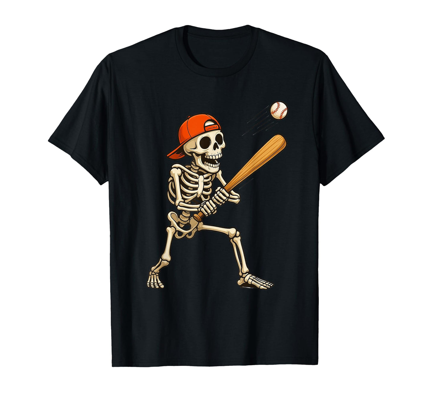 Skeleton Baseball Funny Halloween Costume Men Boys Kids Tee T-Shirt