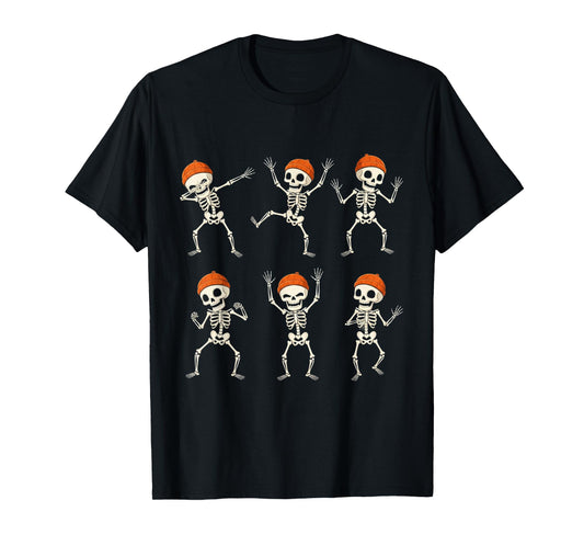 Dancing Skeletons Funny Spooky Halloween Dance Challenge T-Shirt