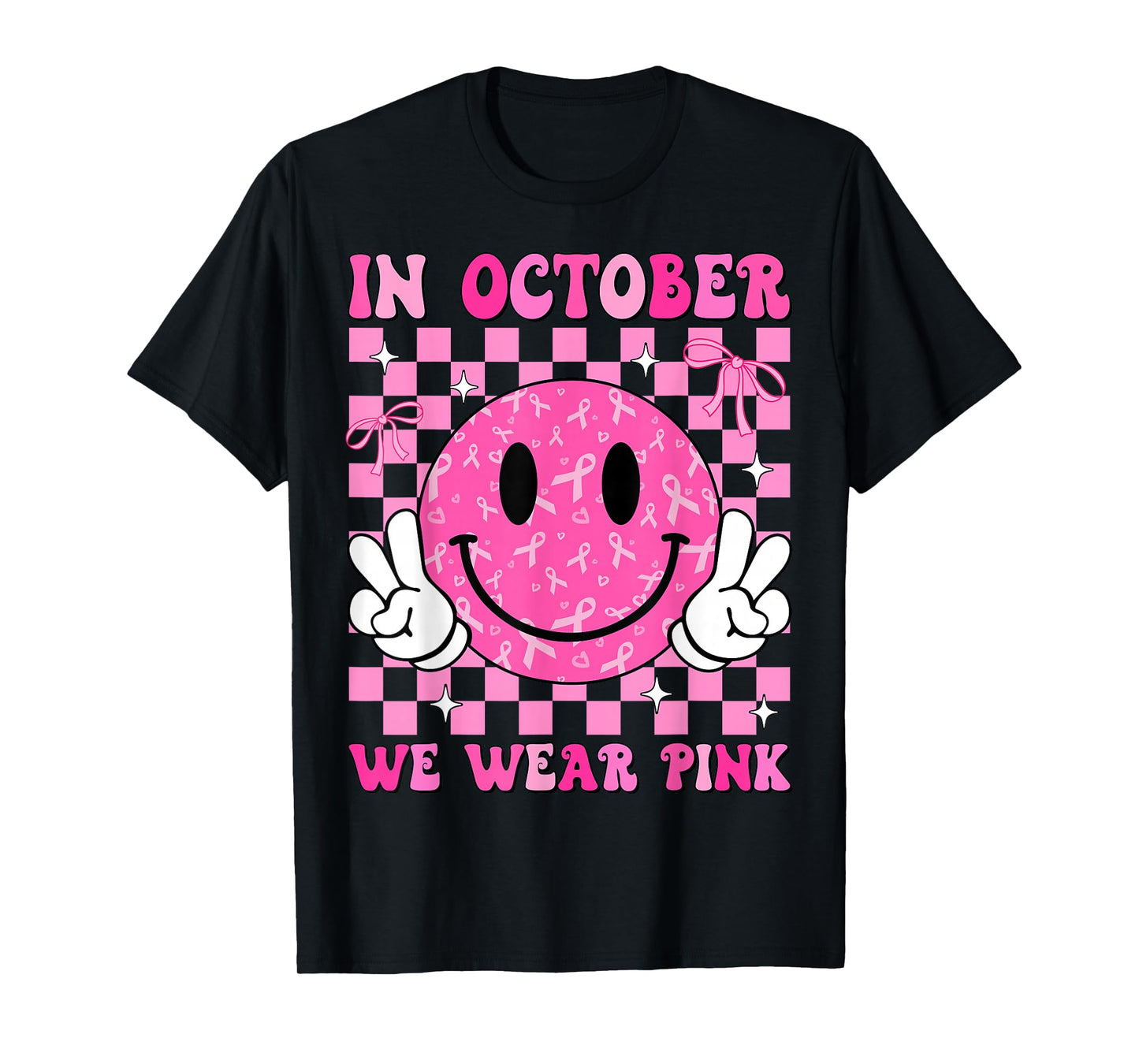 In October We Wear Pink Breast Cancer Awareness Halloween T-Shirt
