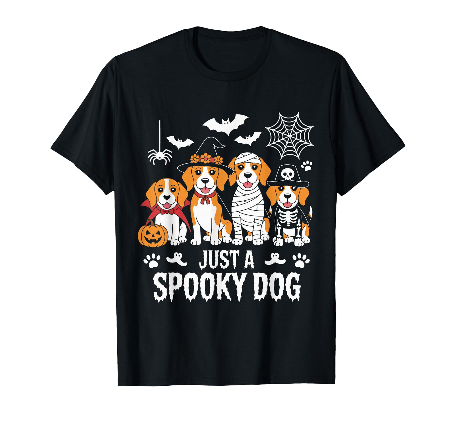 Just A Spooky Halloween Dog Group Beagles As Witch Mummy T-Shirt