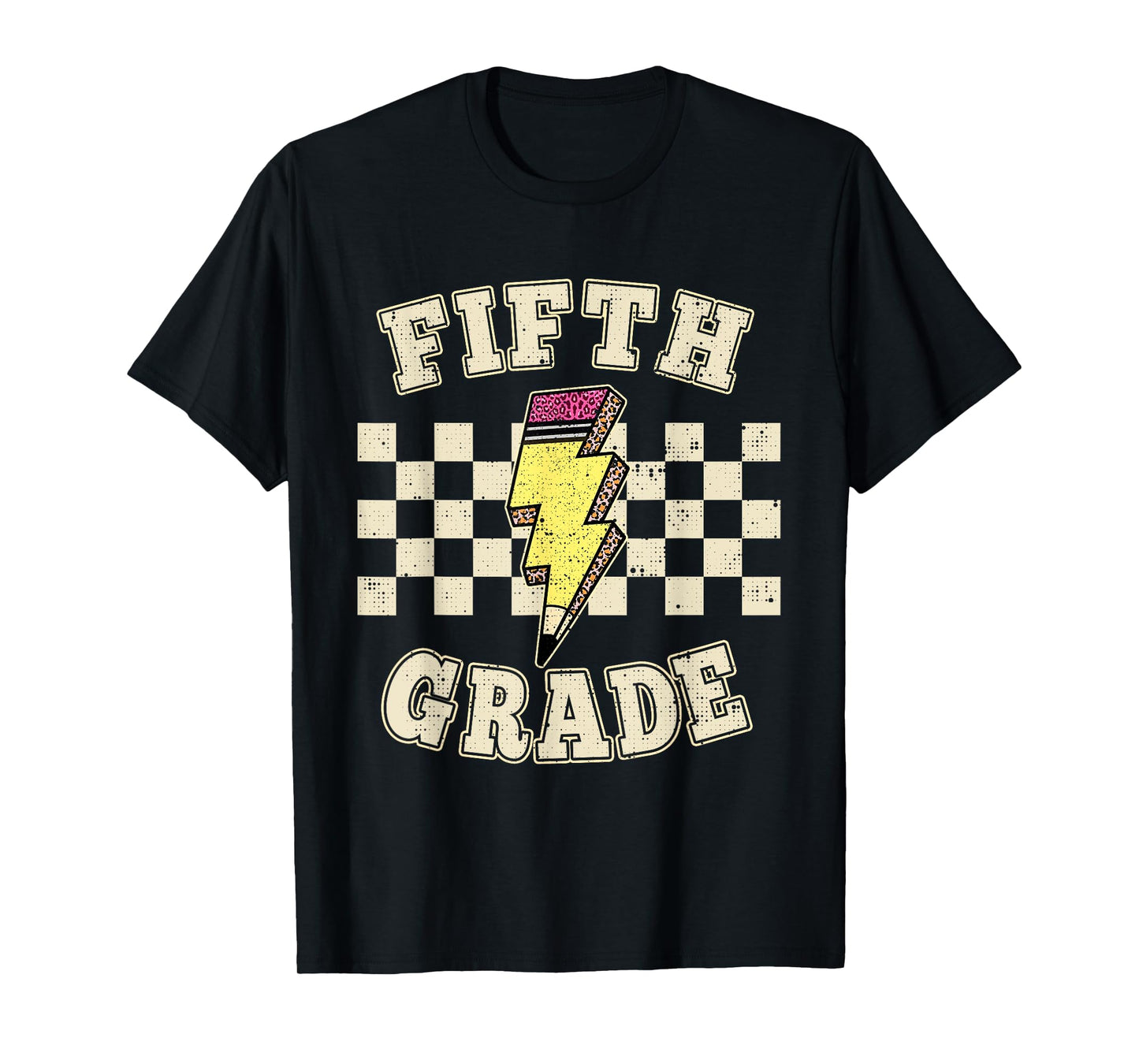 Retro 5th Fifth Grade Teacher Lightning Bolt Teacher Kids T-Shirt