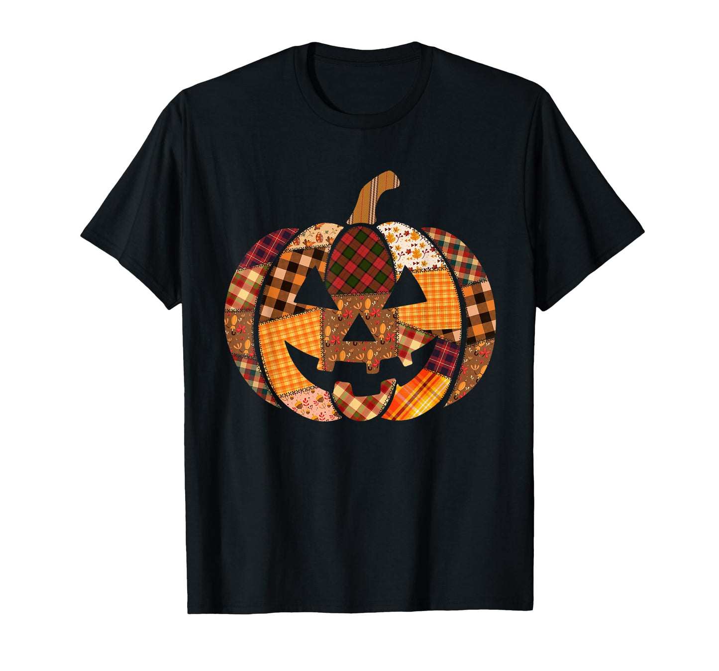 Colorful Floral Horror Carved Pumpkin Costume Halloween T-Shirt