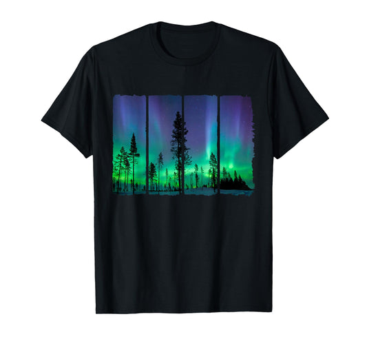 Beautiful Northern Lights Aurora Borealis Night Sky T-Shirt