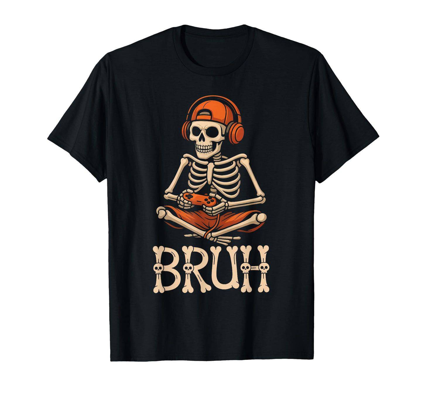 Bruh Halloween Skeleton Gaming for Mens Boys Toddlers Kids T-Shirt