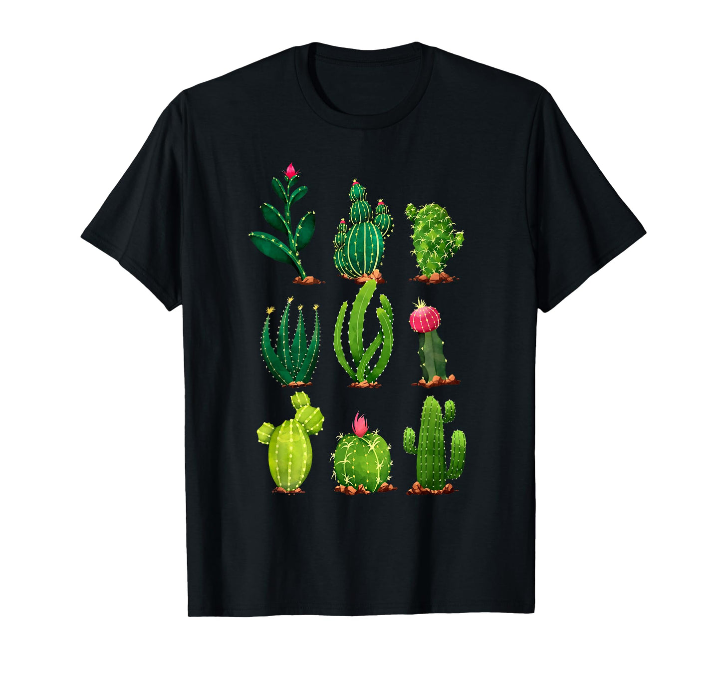 Plant Enthusiast Planting Gardener Gifts Cactus Plants T-Shirt, Unisex-Adults, Black, Short Sleeve, T-Shirt, Small