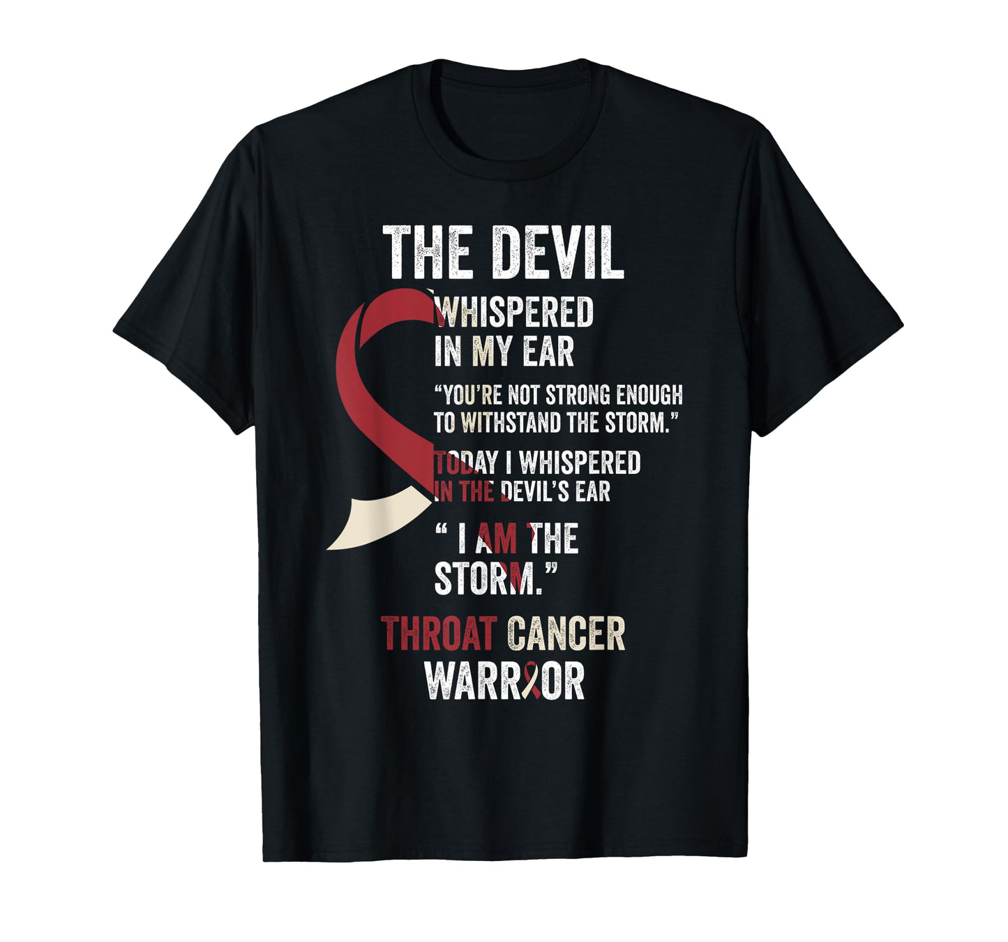 The Devil- Throat Cancer Awareness Supporter Ribbon T-Shirt