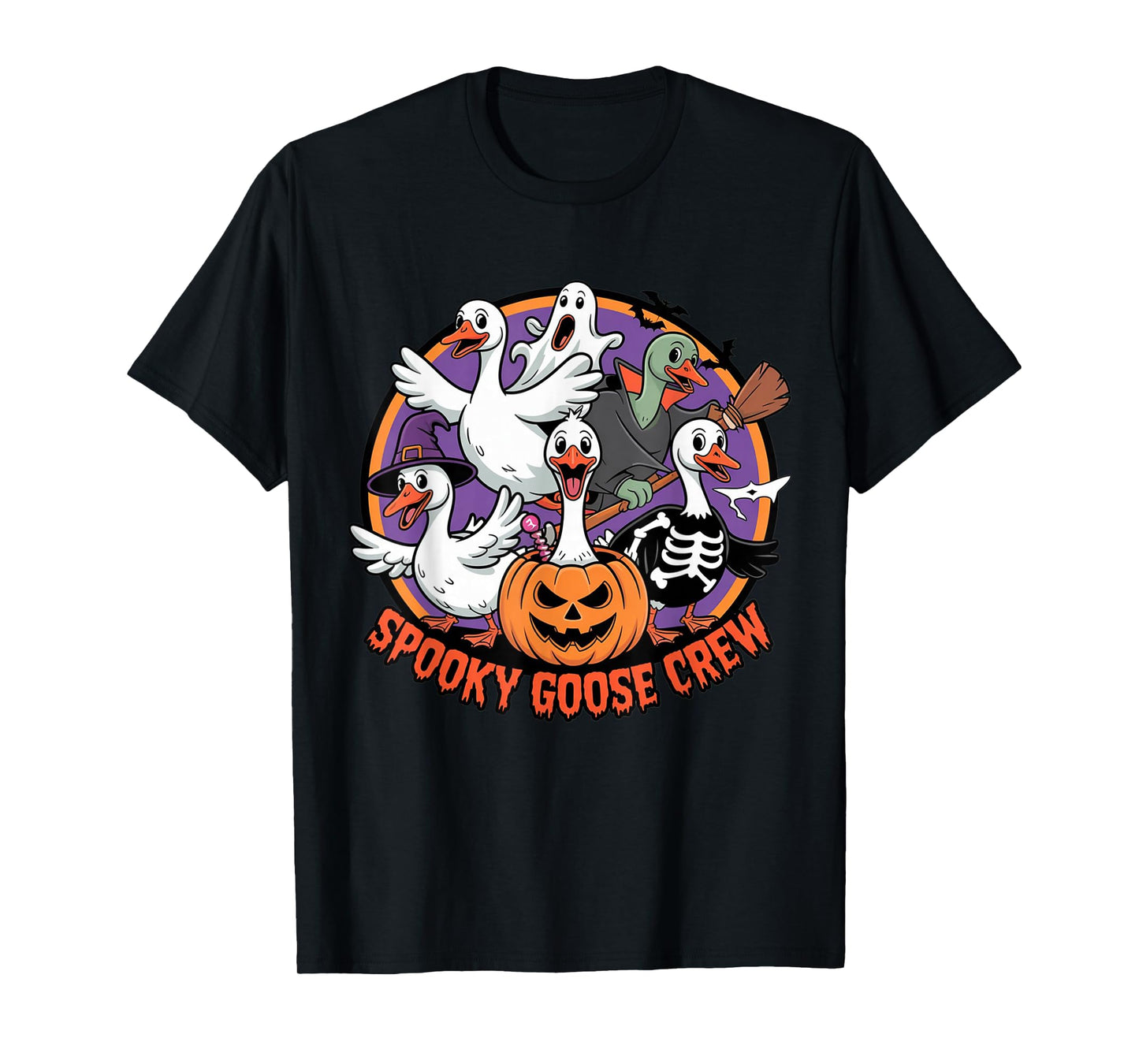 Spooky Goose Crew Funny Halloween Costume Party T-Shirt