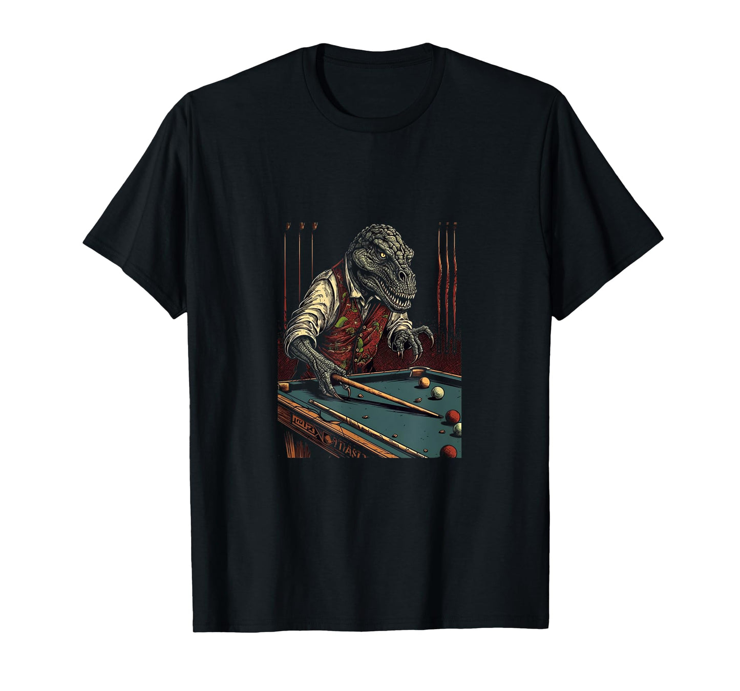 T Rex Playing Billiards Dinosaur Billiard Player Dino Lover T-Shirt