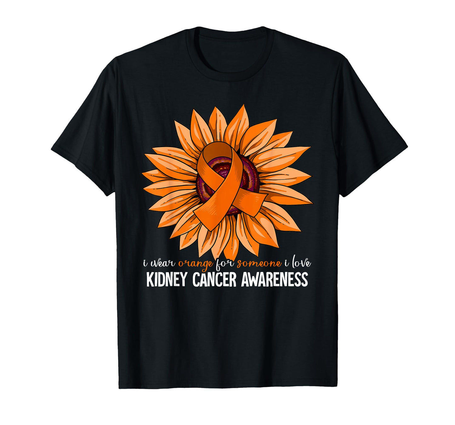 Kidney Cancer Gifts Kidney Cancer Awareness T-Shirt - Unisex-Adults, Black, Small, Short Sleeve, Classic Fit, Crew Neck