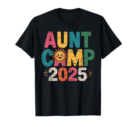 Aunt Camp 2025 Family Vacation Summer Camping Crew Kids T-Shirt