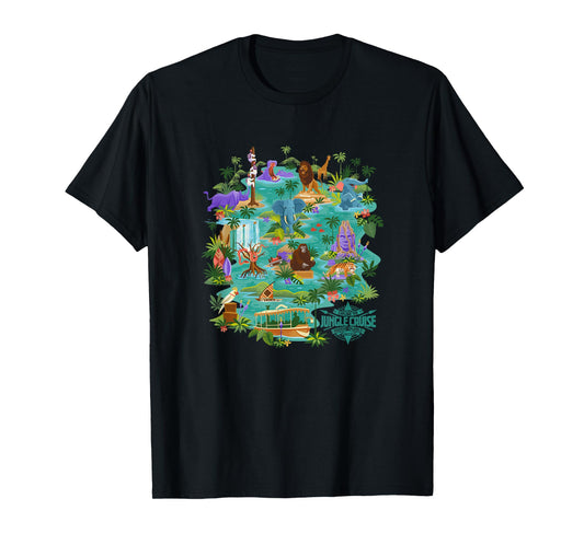 Disney Jungle Cruise Explore The Rivers Of The World Map T-Shirt