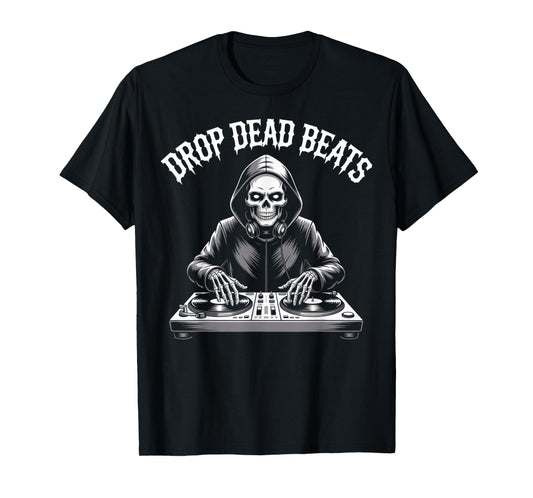 Drop Dead Beats Zombie DJ Halloween Party Horror Music Lover T-Shirt
