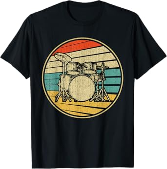 Drums Drummer Band Drumset Retro Vintage Drum Set 70s 80s T-Shirt